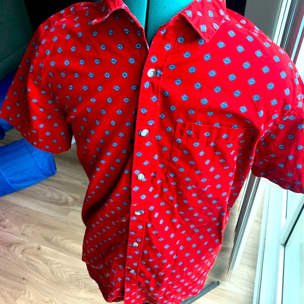 Red Button Up - Picture 2 of 2
